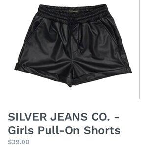 Silver Jeans Vegan Leather Black Elastic Waist Shorts - size XS BNWOT